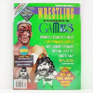WCW Magazine 1993 Pro Wrestling Puzzles Games Sting VTG Collector's Series #5